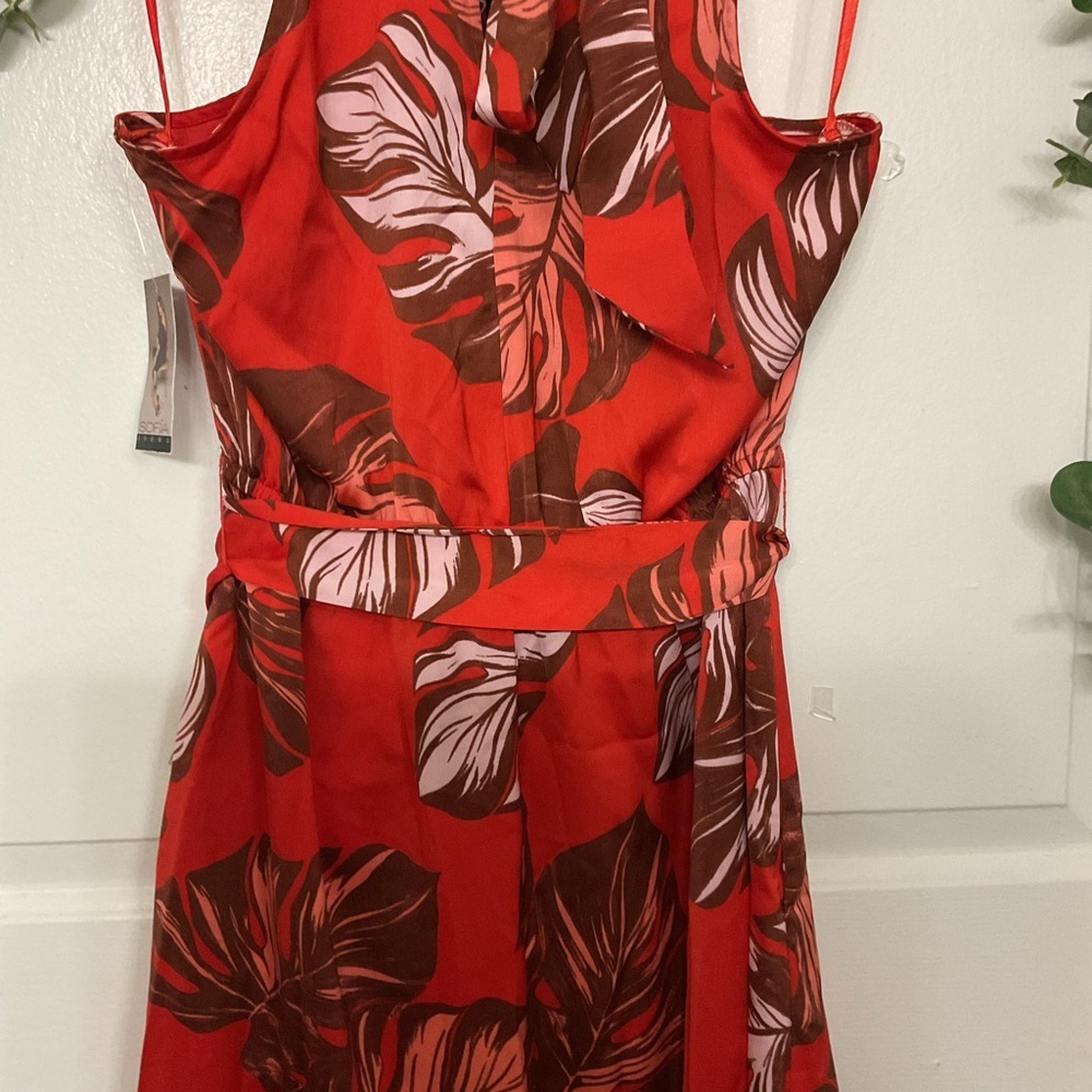 sofia by sofia vergara Red Tropical Halter Maxi Dress - Picture 5 of 12